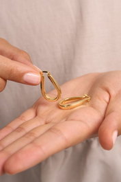 Heliophilia Silver Pendientes de Oro con Recubrimiento de Laca Dorado